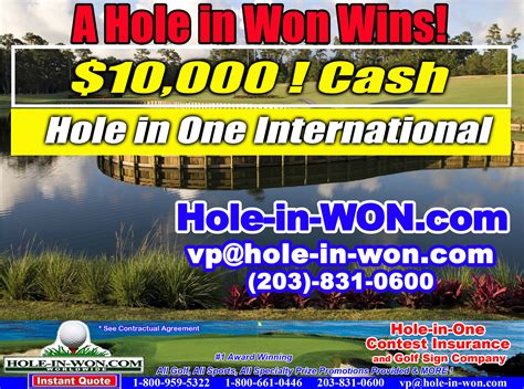 odds of a hole in one|hole in one international.